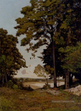  Joseph Tableau - Un jour d’été sur les rives de l’Allier Barbizon paysage Henri Joseph Harpignies
